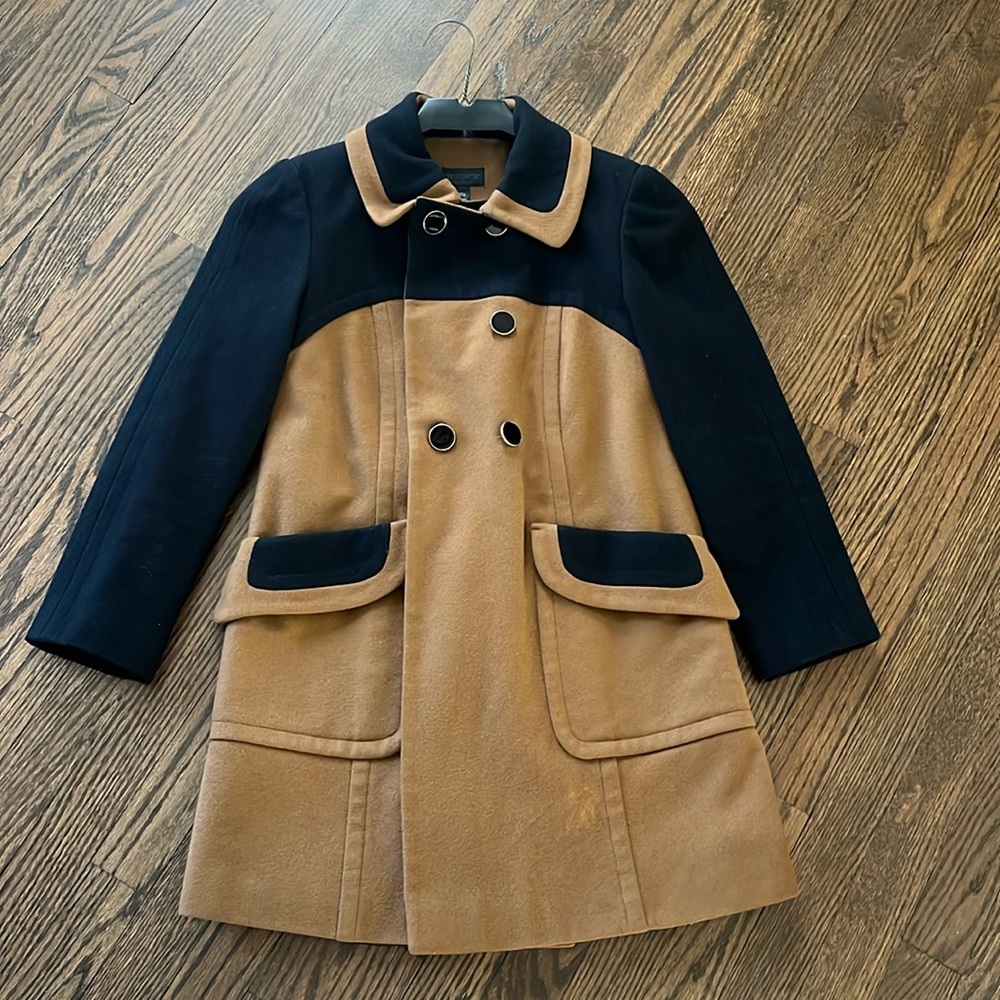 Topshop coat black/camel US size 2